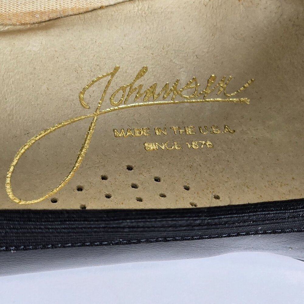 Vintage Johansen Black Leather 1.25" Kitten Heels Slip-On 9AA Made In USA - Picture 7 of 11